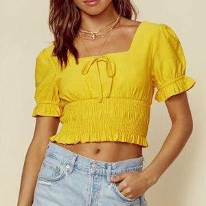 Lost + Wander Mustard Crop Top NWT